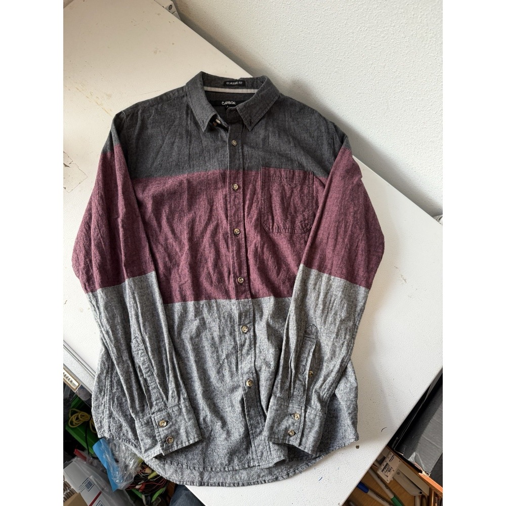 Carbon Classic Fit Shirt Mens Large 3 Color Long Sleeve Button Up